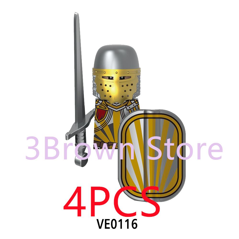 Medieval Building Blocks Accessories MOC Castles Dragon Knights Army Soldiers Warrior Helmets Shields Armors Axes Toy Gift S038