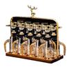 Chinese Style Crystal Glass Baijiu Set with Golden Deer Holder