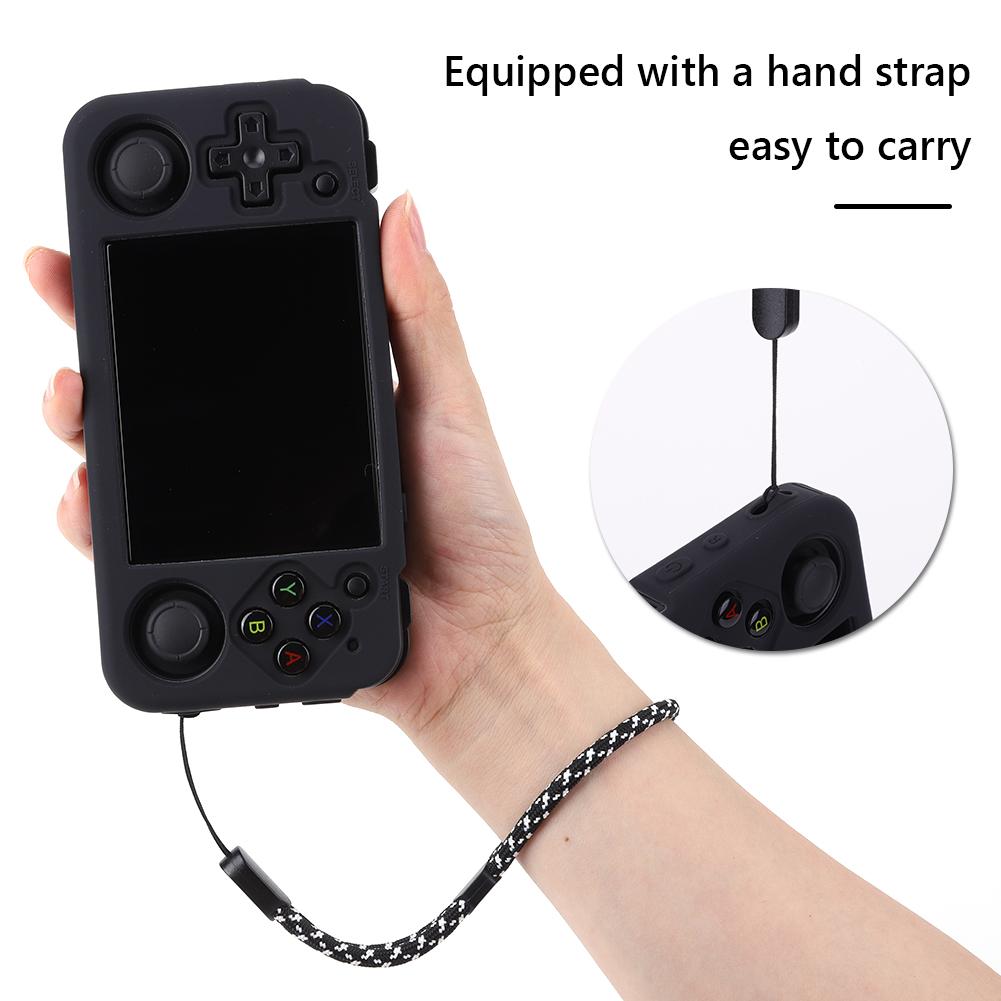 Silicone Protective Cover Case Anti-Scratch Shockproof Game Console Cover with Lanyard Bag for RG35XX H Handheld Game Console