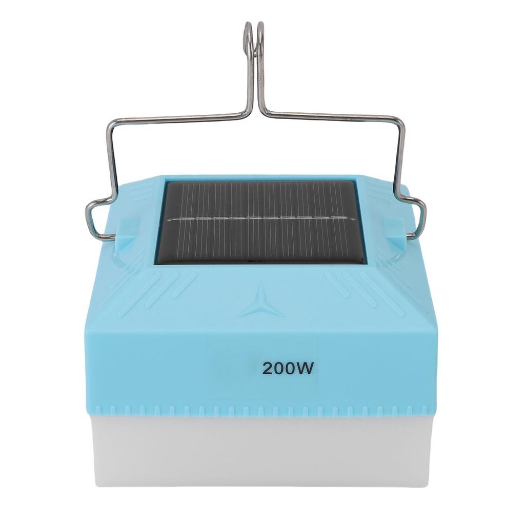 LED Camping Lantern Rechargeable Solar Panel Charging Portable Tent Hanging Light for Emergency Hiking Outdoor White