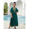 Women's Fashion Summer Spring Flower Pattern Print 1/2 Sleeves V-Neck Loose Waistline Casual Dresses