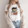 Cute Cat Book Short Sleeve Shirt Books and CatsT-Shirt Reading Shirt Cat Lover T-Shirt Gift for Book Lovers Book Bookish Shirt