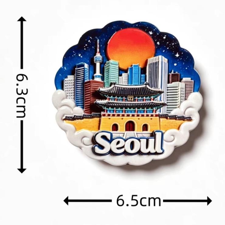 South Korea Seoul Jeju 3D Fridge Magnets Tourism Souvenir Refrigerator Magnets Sticker Home Kitchen Decoration