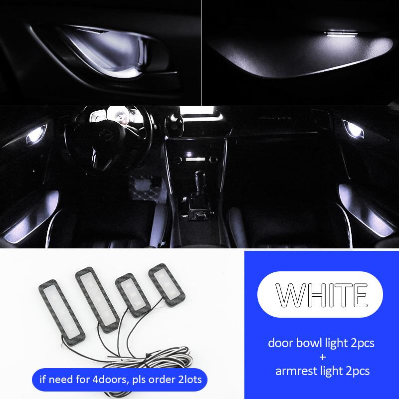 4 STÜCKE Atmosphäre Licht Auto Innen Tür Schüssel Griff Armlehne Licht Auto Umgebungslicht Für VW Volkswagen Passat Polo