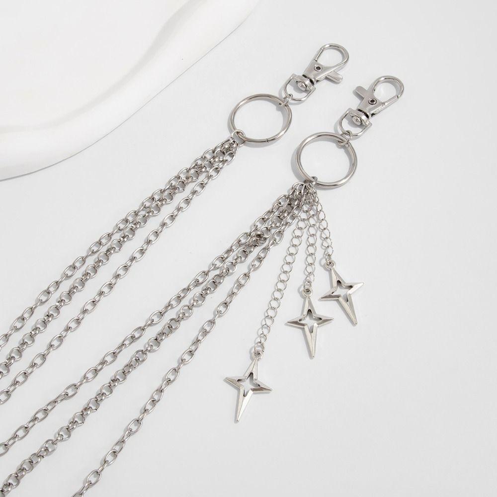 Zinc Zinc Zinc Alloy Star Pendant Pants Chain Pearl Metal Waist Chain Cool Bag Chain  Male