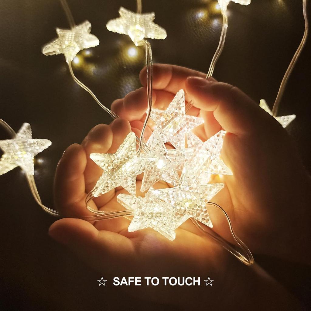 Xiaomi 1pc 120 LED Star Curtain Lights Hanging Star Fairy Atmosphere Window Garland Lamp USB Powered With Remote Control For Home Decor