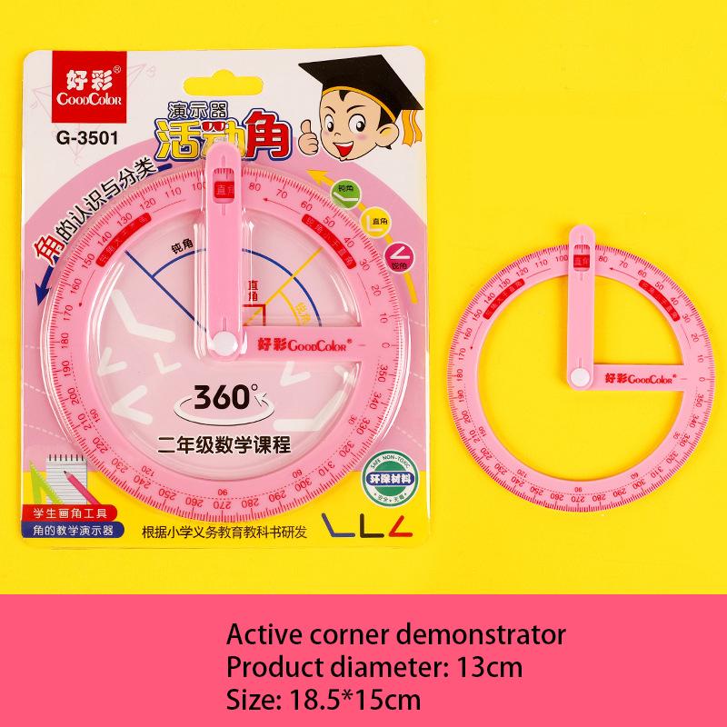 Swing Arm Protactor 360 Degree Ruler Circle Classroom Math Geometry Drafting Tools Plastic Stationery for Office School