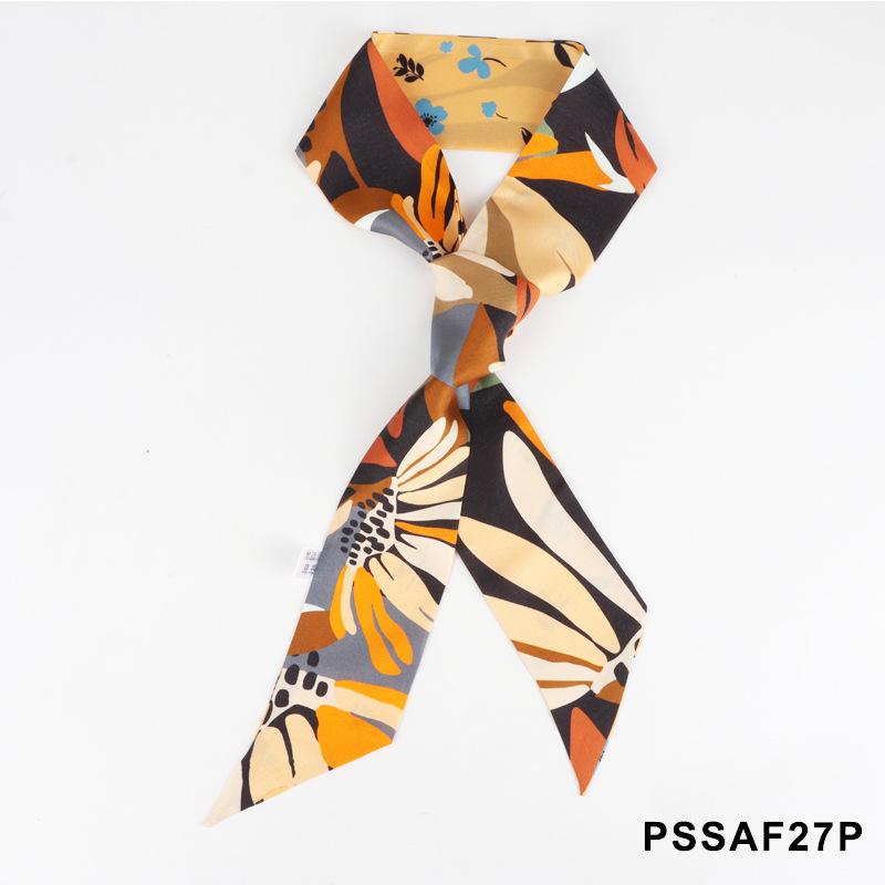 1116 Small Silk Scarf Ins French Headband Streamer Letter Retro Long Ribbon Decorative Small Scarf Scarf