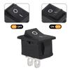 15pcs Mini Rocker Switch SPST Black and Red Snap in Switches Button AC 250V 3A / 125V 6A 2 Pin I/O 10*15mm On-off Switch Rocker