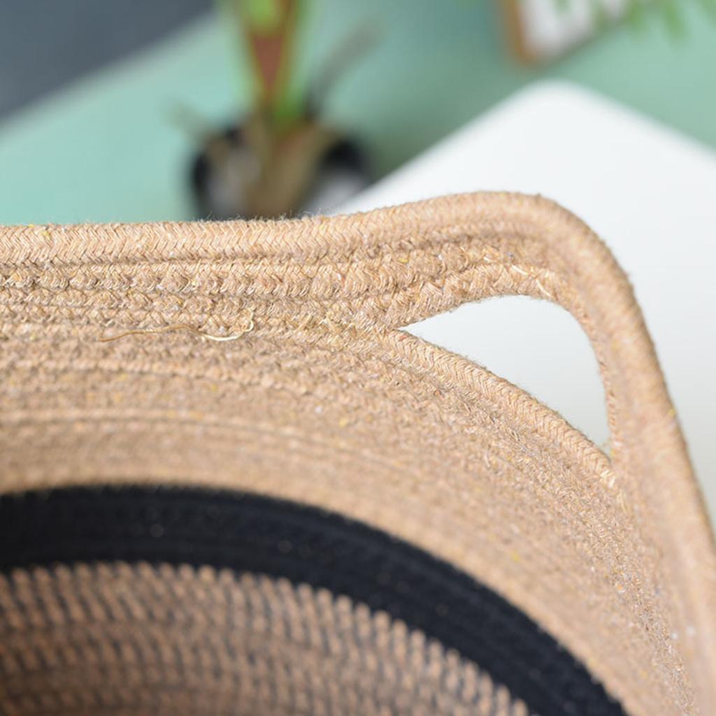 Cotton Rope Woven Basket For Plants Storage Foldable Decorative Basket With Metal Frame