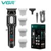 New VGR 900 T-shaped Blade Hair Clipper Transparent Body Electric Professional Men's Hair Clipper LED Intelligent Digital Carving Electric Thruster