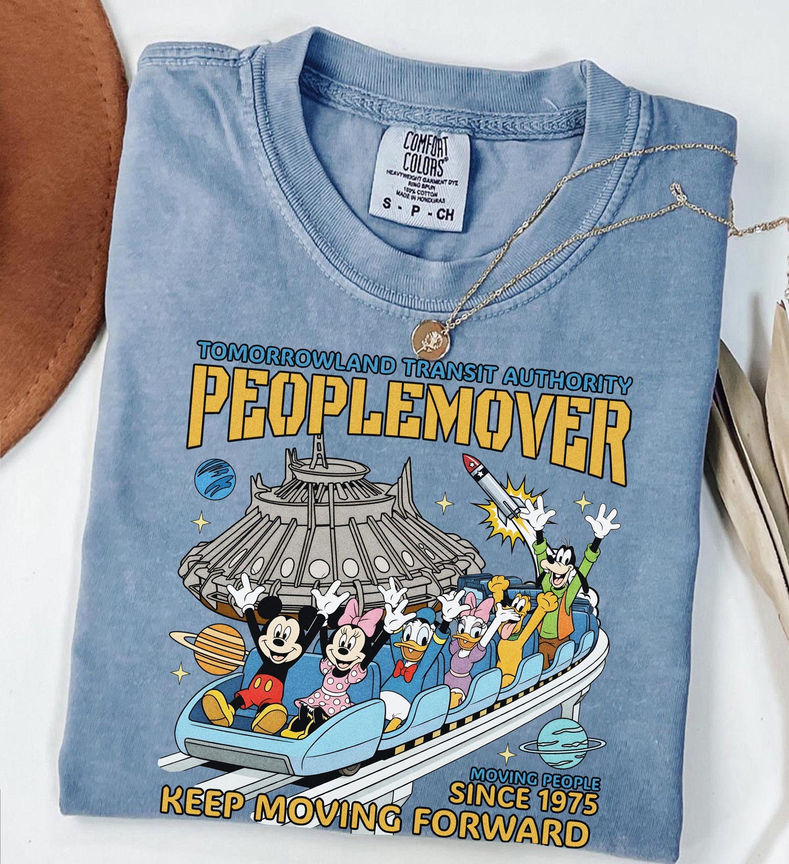 Tomorrowland PeopleMover Shirt, Space Mountain Mickey Friends Tee, WDW Family Trip XL