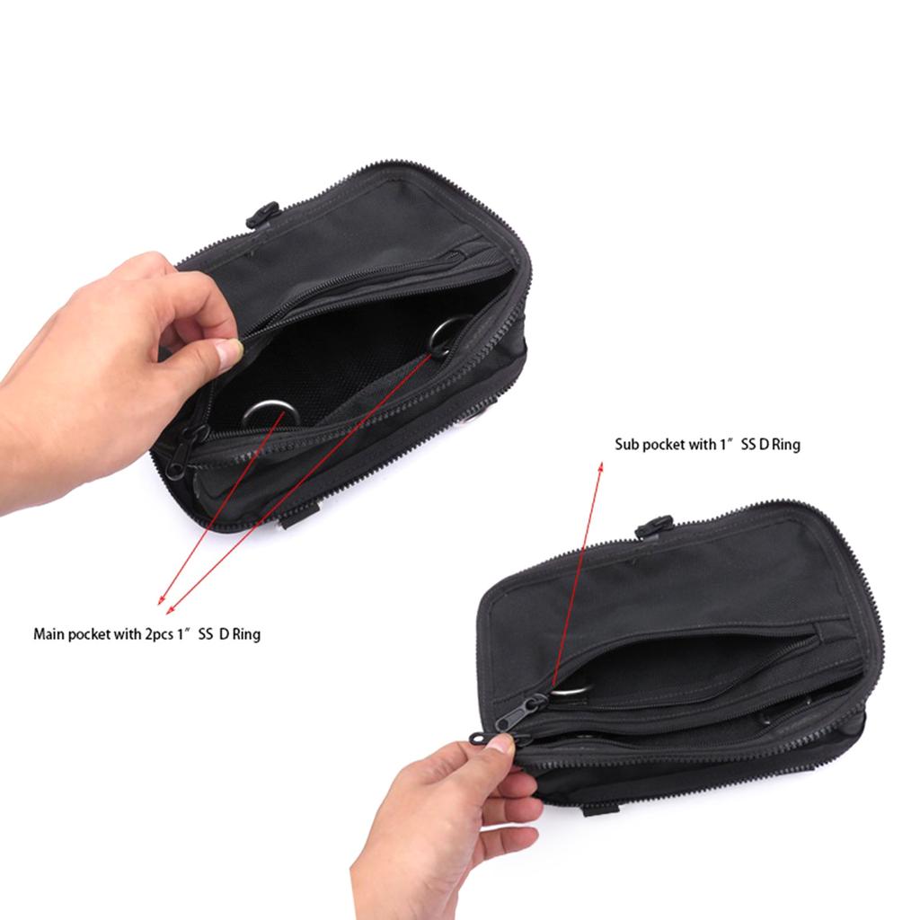 Diving Side Mount Storage Pocket Bag with Double Ended Hook Diving Sidemount Storage Pouch Snorkeling Accessories
