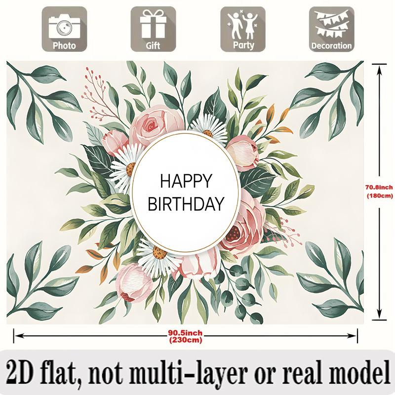 Party Backdrop Floral Pink Greenery Elegant Flat Soft Roses Wedding Shower Photo Background Decor Wedding Decor
