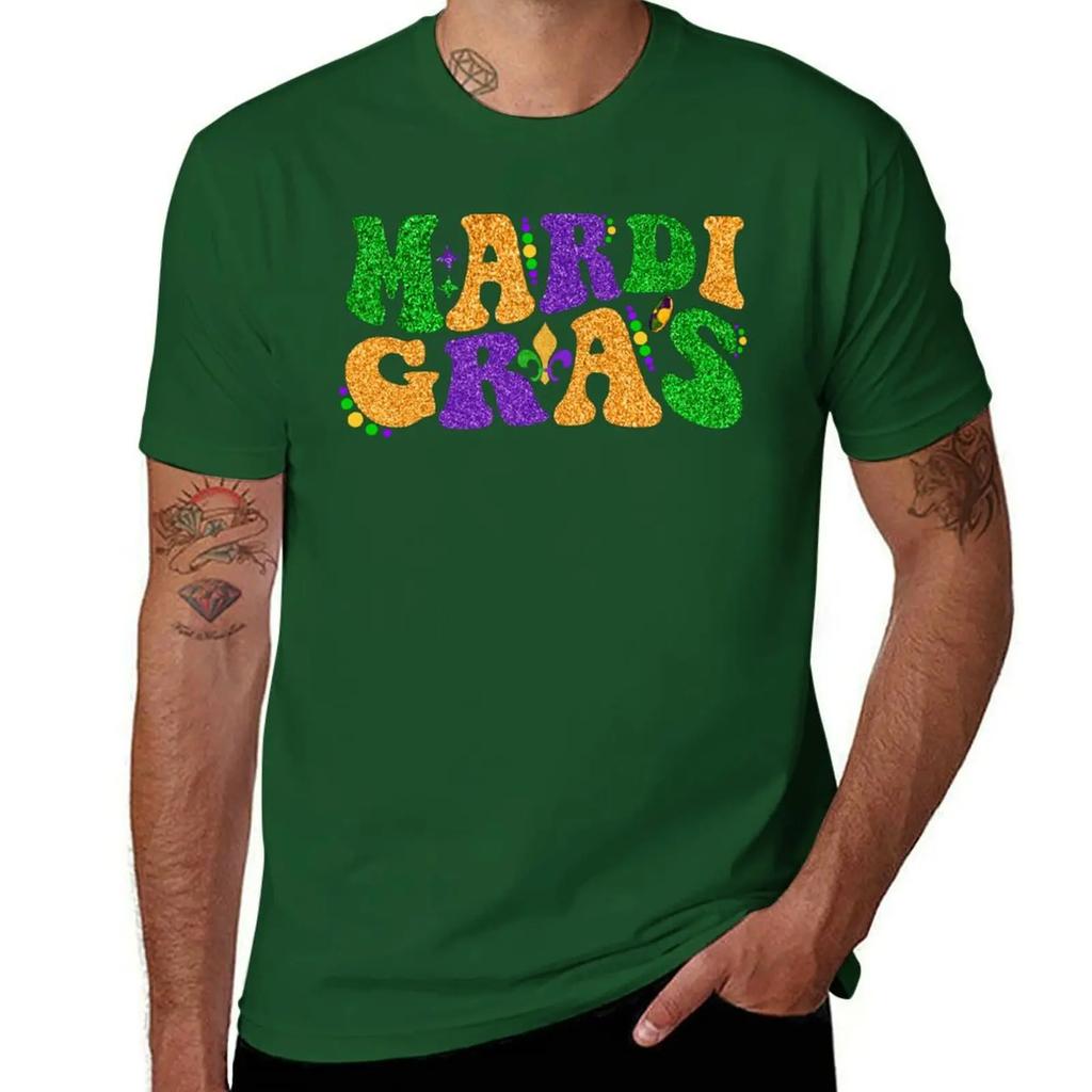 Happy Mardi Gras Retro Groovy Funny Mardi Gras Carnival Party Gift TShirt Aesthetic clothing plus sizes funny t shirts for men