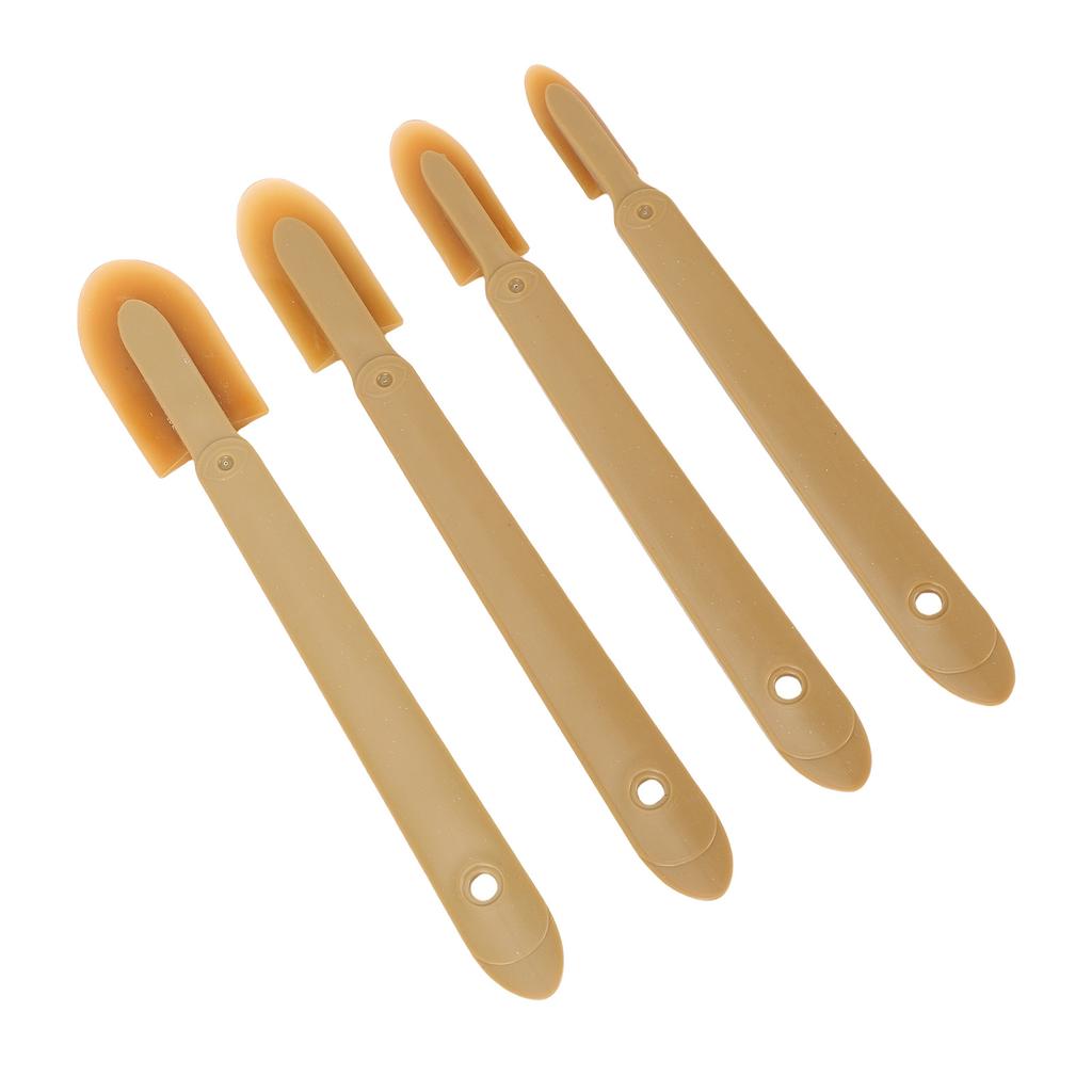 8 Pcs Grout Sealant Spatula Spreader Reusable PU Tips Grout Caulk Finishing Tool 4 Sizes for Kitchen Pantry Bathroom Yellow