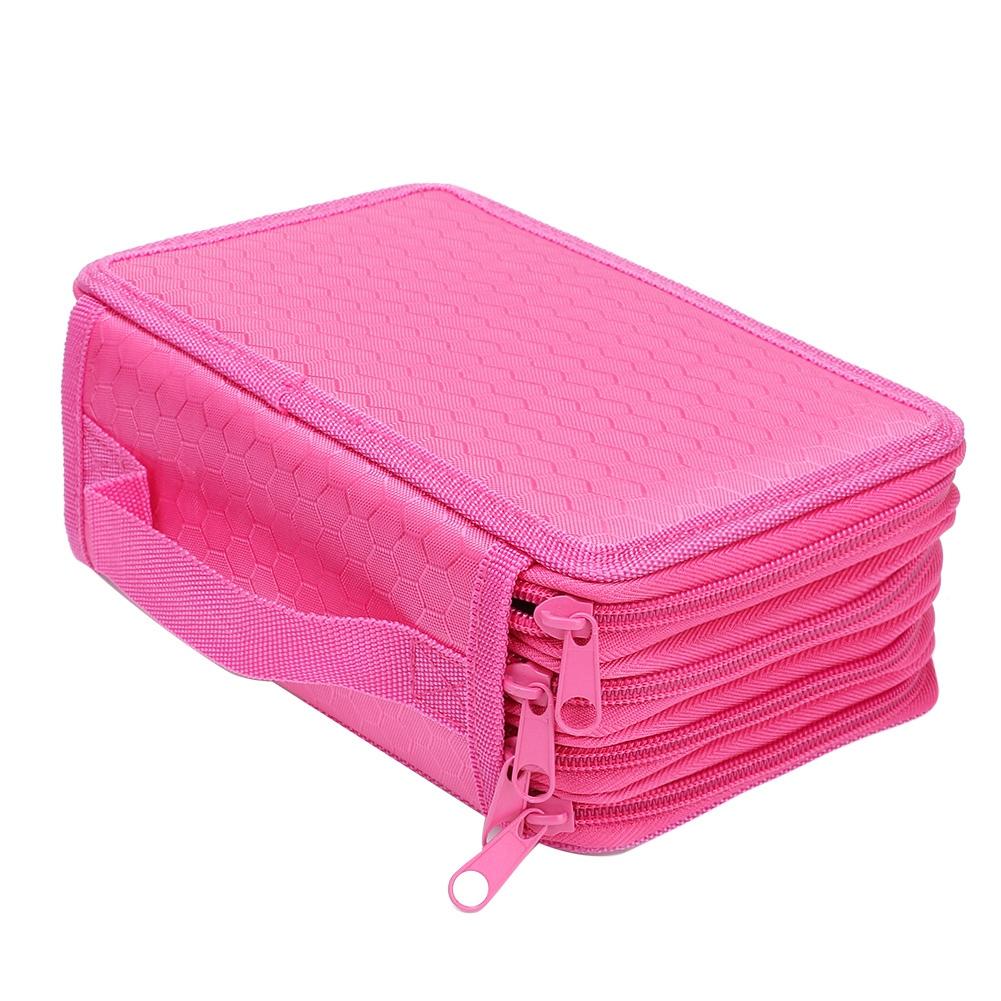 

Square Four layer 72 Holes Sketch Art Drawing Pencil Case Organizer Pure Color Pen Bag (Pink) розы красного