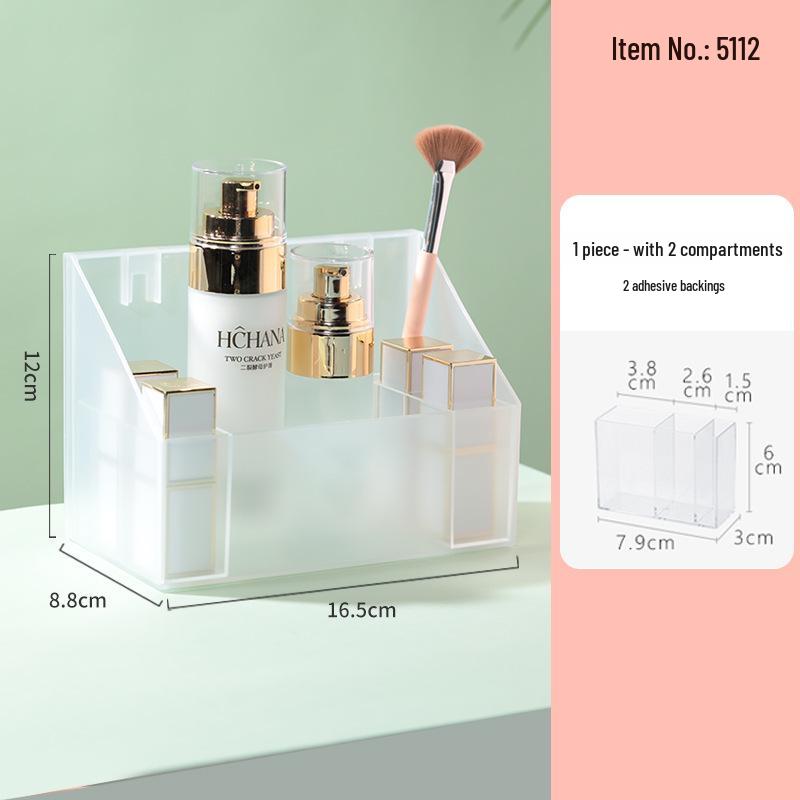Japanese-Style Makeup & Skincare Organizer: Dustproof Desk Rack with Lipstick Holder