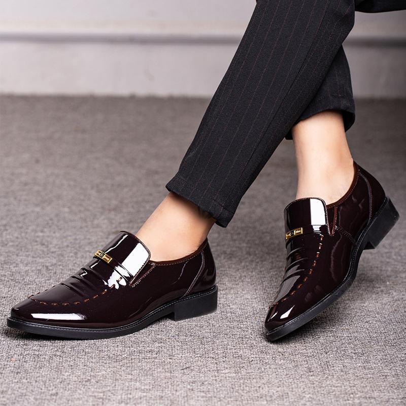 Low Heel Men's Formal Shoes Non Slip Slip-on Footwear Clothing Leather Not Casual High Quality Fashion Suit 39 Social Shoe Male