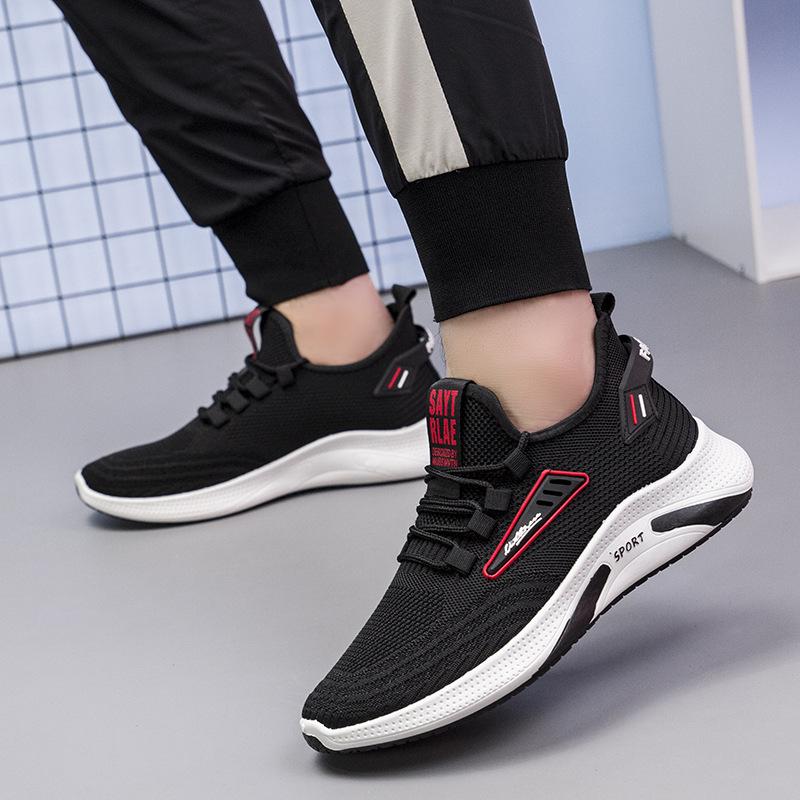 Sneakers men's new student fly-woven breathable running shoes soft-soled non-slip driving shoes men's shoes