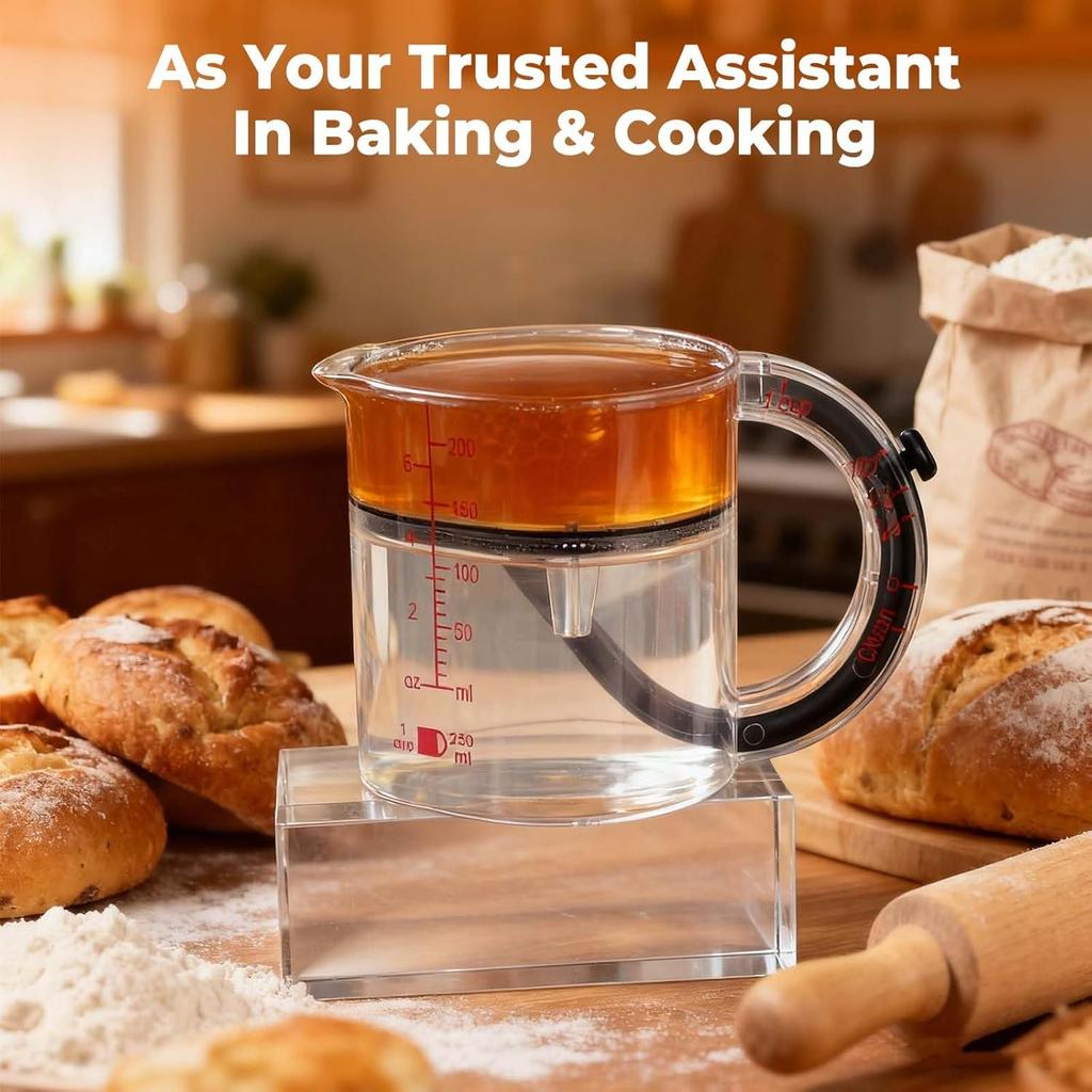 Four in one adjustable measuring cup with scraper type sealing base, multifunctional cup measuring cup