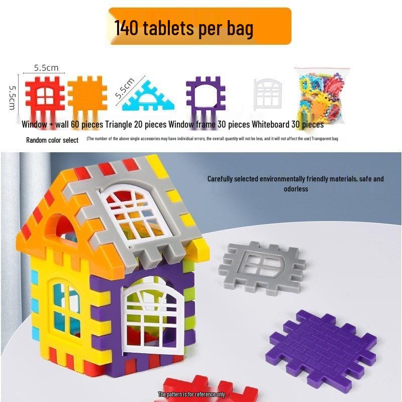 3D House Building Blocks - Large Particle Educational Assembly Toys for Children