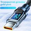 120W 6A USB  Type C To Type C Cable  Fast Charging USB USB C  Data Cable with LED Display for Xiaomi Samsung Huawei