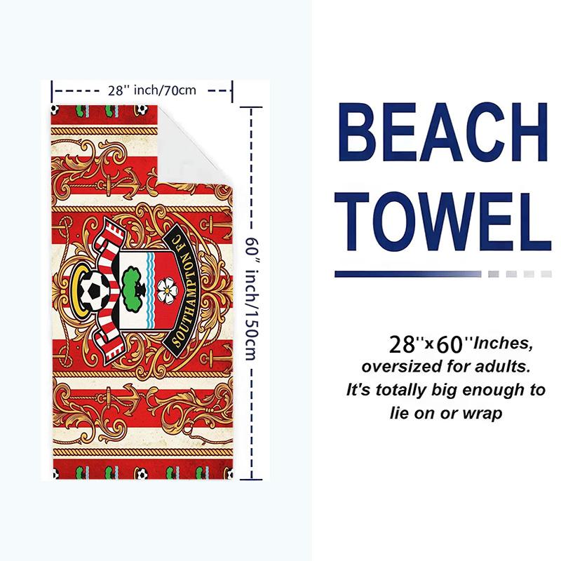 Southampton Print Beach Towel, Large Soft Quick Dry Towel for Beach Camping Swimming