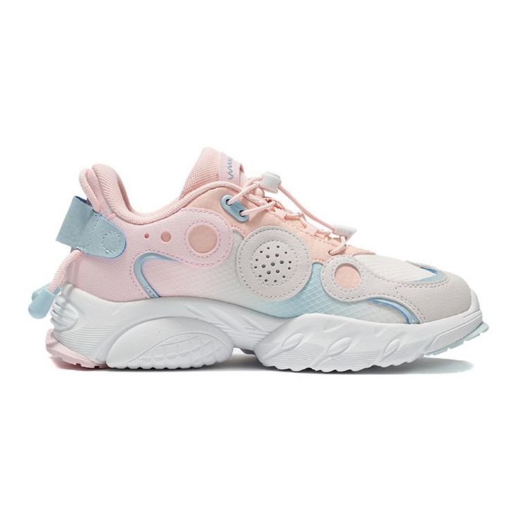 Li Ning Casual Starry Cushioning Non-Slip Wear-Resistant Low-Top Running Shoes Kids sneaker Sakura-Pink YKCS006-4