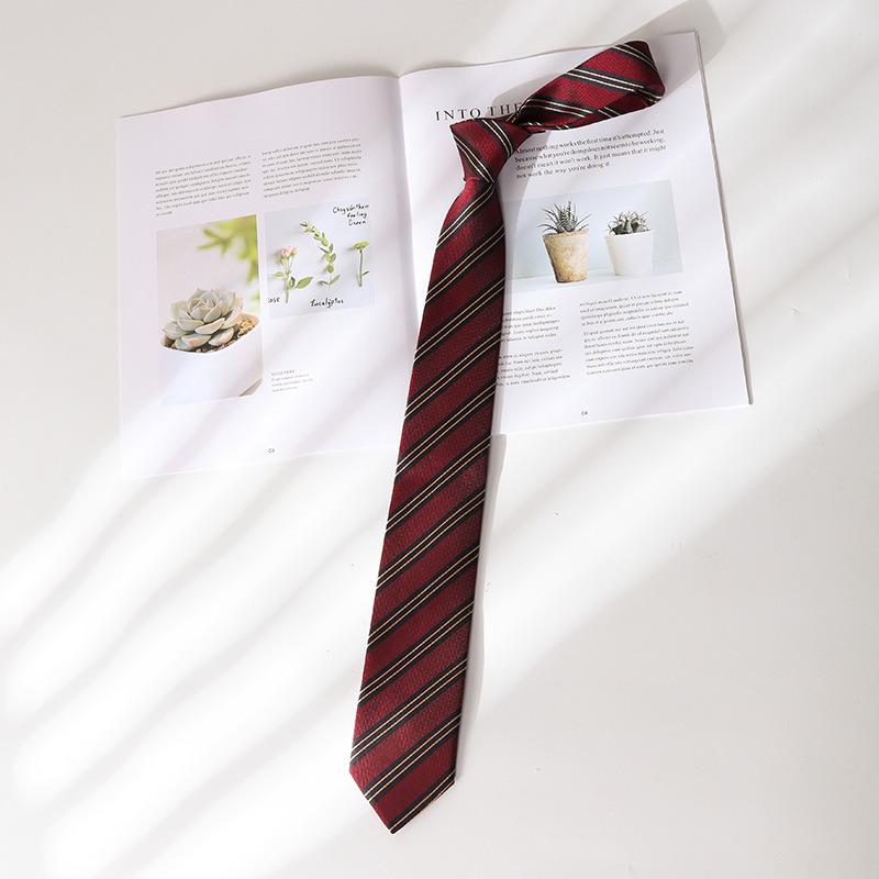 

Коричневый кофейный полосатый ретро-галстук для женщин, повседневный аксессуар ручной работы, вдохновленный стилем японского колледжа