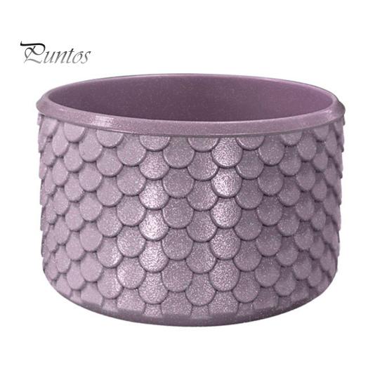 Reusable Silicone Bottle Boot Cup Boot, Fish Scale Pattern Decor, Soft Elastic Water Anti Scratch Accessory Protective Sleeve, Anti-Slip Bottom Cover
