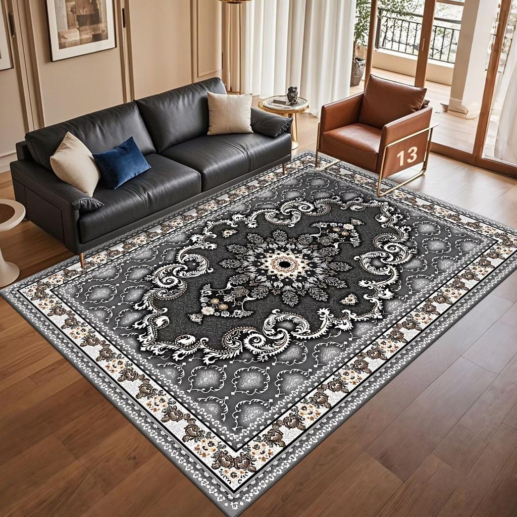 Retro Persian American Carpet Large Area Living Room Decoration Home Ethnic Style Bedroom Rug Cloakroom Lounge Soft Mat Washable