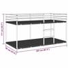 VidaXL Bunk Bed Without Mattress Black 90x200 Cm Steel, Bed Frame, Slatted Base, Bedroom Furniture, Loft Bed, 4019877