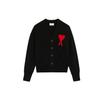 Heart V-Neck Logo Embroidered Knit Sweater Men Sweater Black A21HK303016-001