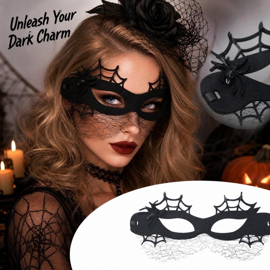 Non-Woven Halloween Half Face with Design for Costume Party Role Play