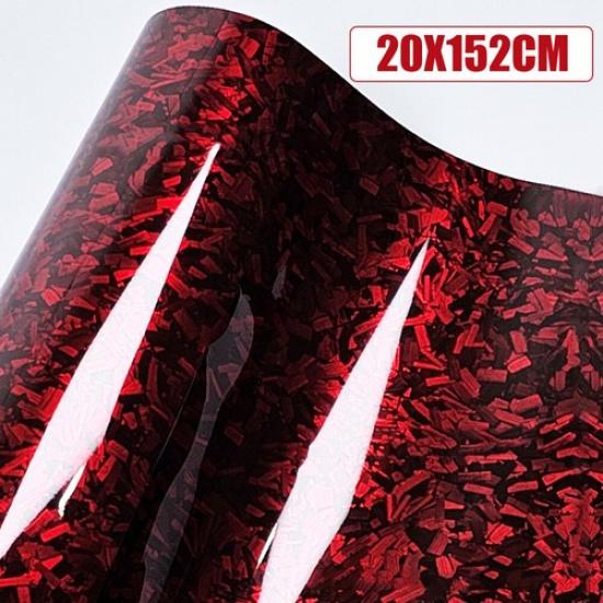 20*152cm Glossy Forged Texture Carbon Fiber Wrapping Sticker Waterproof Film