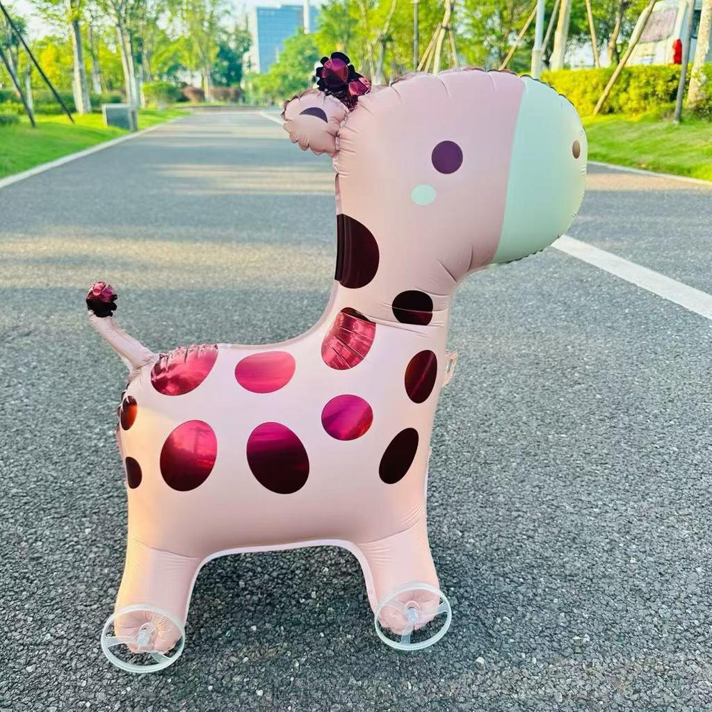 2025 Celebrity Animal Walking Balloon with Wheels - Children's Birthday Decoration Toy