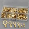 150Pcs Electric Wire Connectors Rings End Terminals None Insulated RingsTerminals Copper Plated Steel Wire Connectors