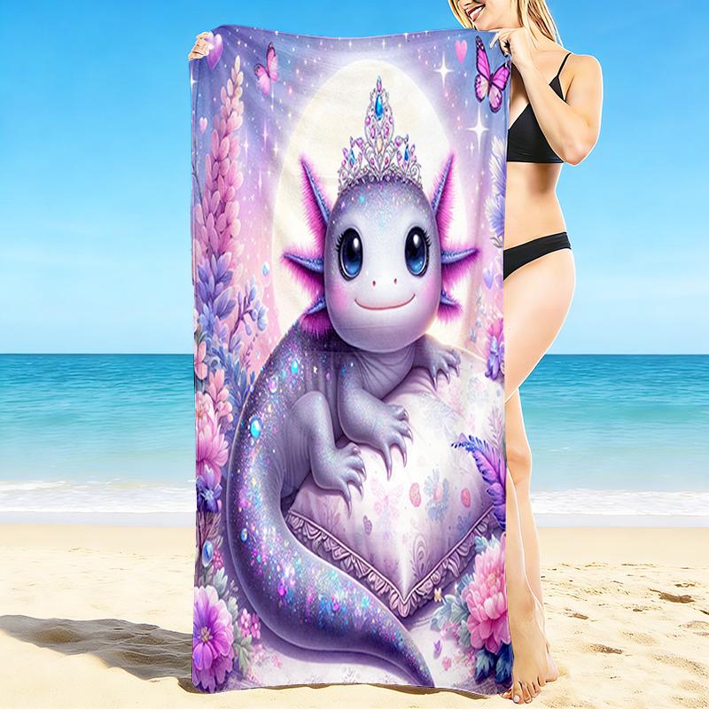 1Pc Fairy Tale Axolotl Dreams Beach Towel, Quick Dry, Multi-Use for Beach Pool Gym Yoga Home Travel, Christmas, Halloween, Xmas Gift Em92855