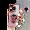 Mirror Shockproof Magnetic Case for Huawei Pura 80 70 Ultra P50 P40 P30 Lite Mate 70 Pro Butterfly Phone Holder Bracelet Cover