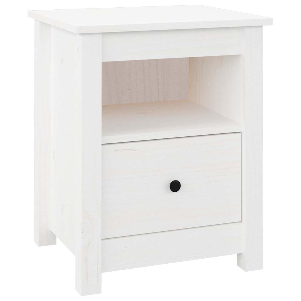 vidaXL Nightstand White 40x35x49 Cm Solid Wood Pine