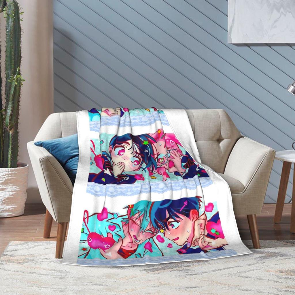 Aliens Music Cartoon Stages Fleece Throw Blankets Mizi Sua Till Luka for Bed Knitted Blanket Office Super Soft Breathable