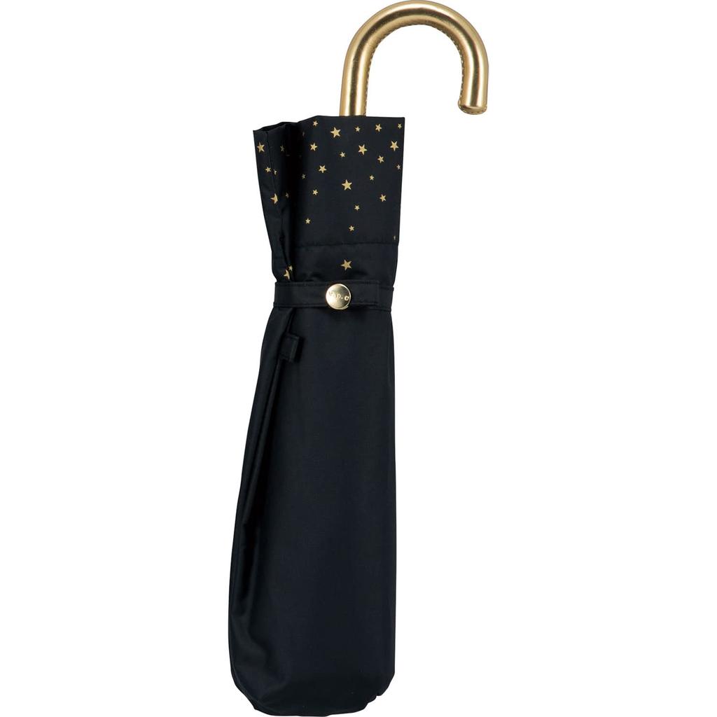 Parasol Folding Umbrella Blackout Rim Star Mini Black light blocking UV cut for both sun and 50cm Star Commuting to work or school Simple Stylish Cute