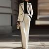 Women's Long-sleeved Lapel Suit Double-breasted + Casual Pantsuit