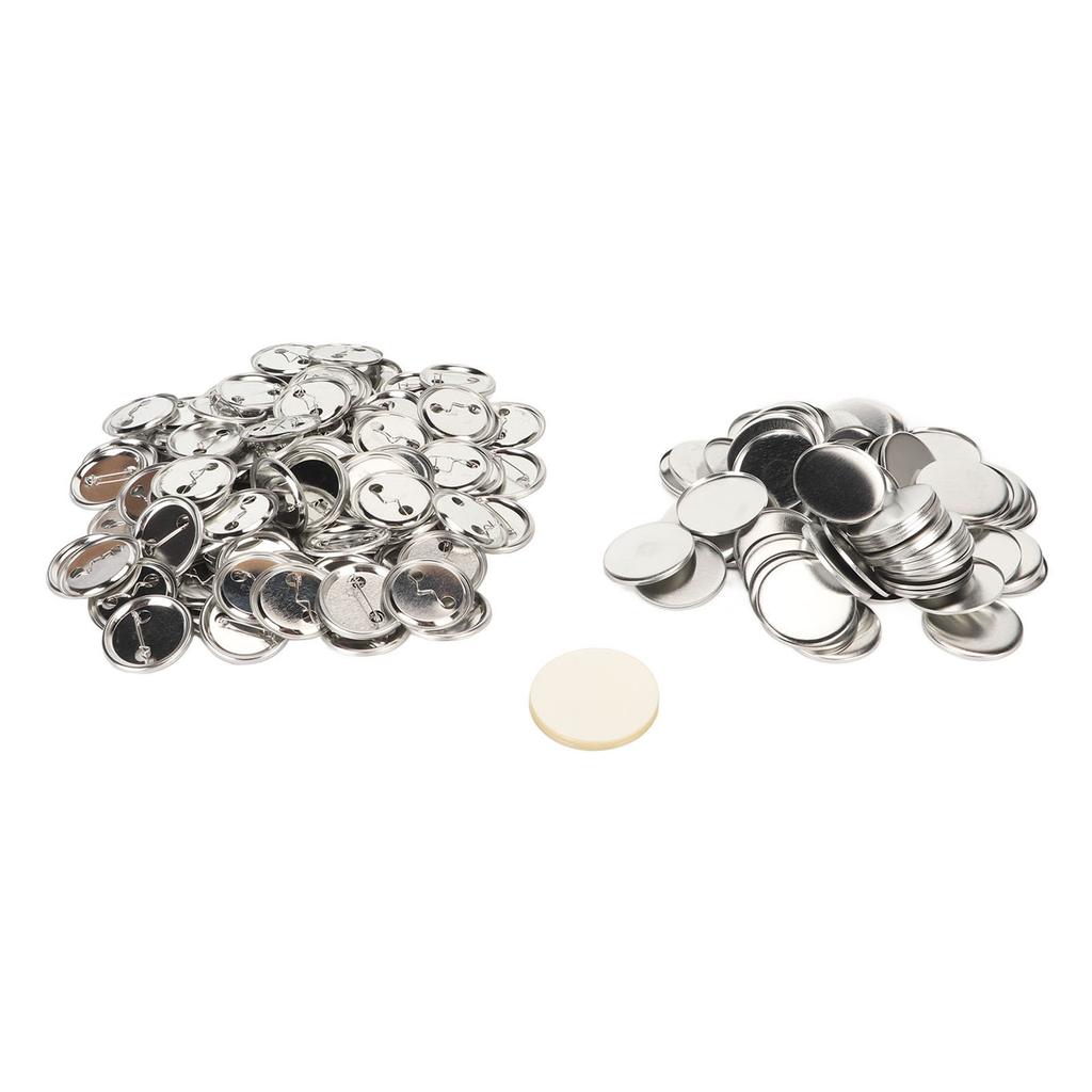 100 Set Pin Back Button Parts Sturdy Metal Plastic Rustproof Smoothing Button Making Supplies for Badge  