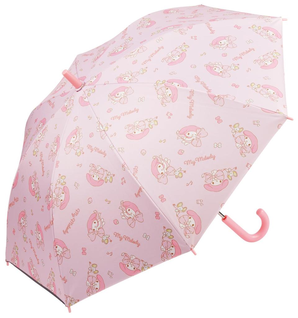 Skater Sanrio My Melody Big Ages Manual UV 8 Suitable for Sun and Children's Parasol, 50cm, Ribbon, 7-8, 115-125cm, Finger-Pinch-Resistant, Opening,