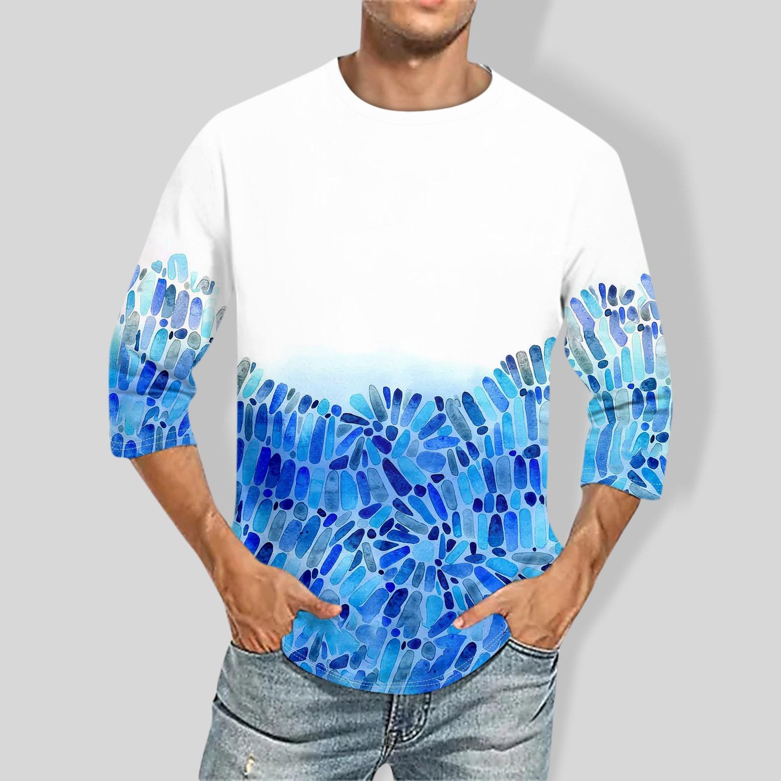 

Мужская однотонная футболка с круглым вырезом и рукавами три четверти XL белый