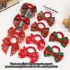 10pcs Christmas Bow Hair Ties - Festive Plaid, Snowflake & Striped Designs, Soft Polyester Hair Accessories for Holiday Parties,