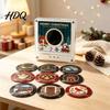 NFC Magnetic Music Box Vinyl Record Player Fridge Magnet for Christmas with 9 Programmable Records Mini Retro 256MB Memory LED Light-Up Personalized