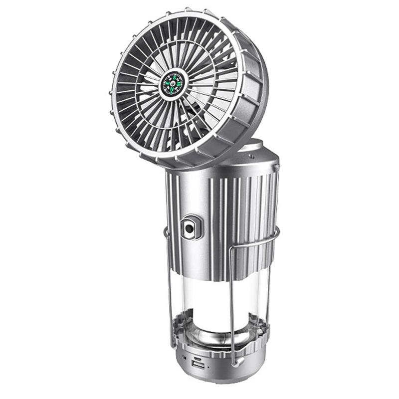 Outdoor Solar Camping Light Portable With Fan Solar Charge Hanging Tent Lamp Rechargeable Camping Flashlight Powerful Hand Lamp